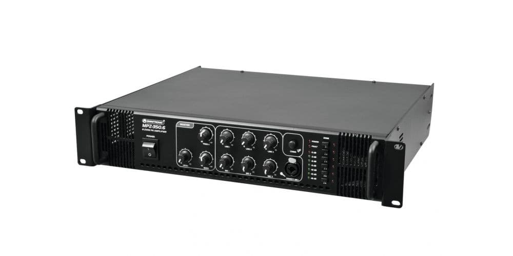 Omnitronic MPZ-350.6 Amplificador de mezcla mono PA de 6 zonas 350w MPZ-350.6