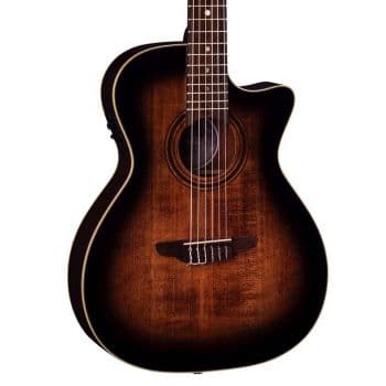 Luna guitars art vintage nylon solid top a/e distressed vintage brownburst. guitarra electroacústica