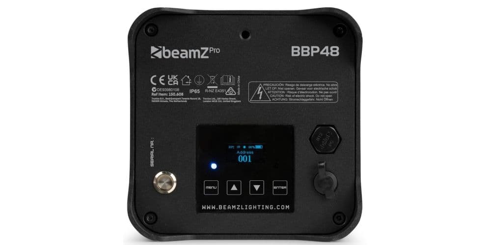 Beamz BBP48 Uplight IP65 9x12W 6in1 WDMX BBP48 Uplight IP65 9x12W 6in1 WDMX