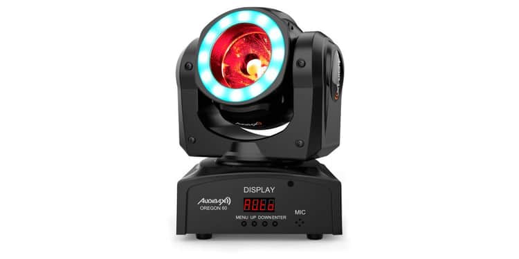 Audibax oregon 60 cabeza móvil beam. alta potencia 60w rgbw + anillo led