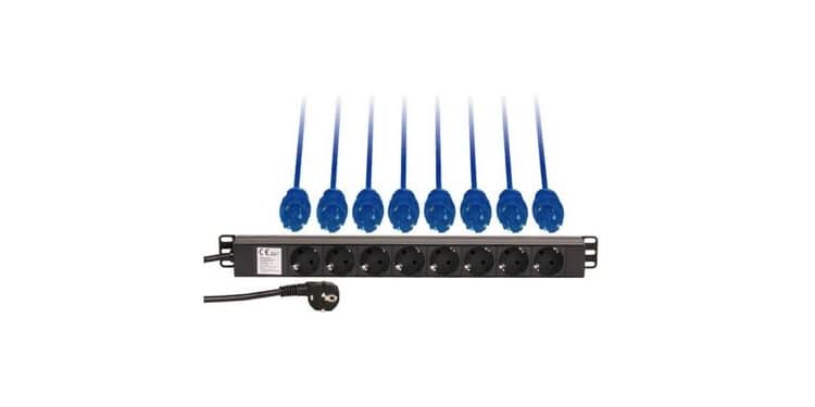 Adam hall 87471 regleta rack 19 de 8 enchufes shuko con interruptor