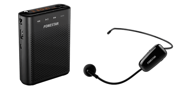 Fonestar alta-voz-w30 amplificador bateria portatil con microfono inalambrico usb sd mp3. megafono para profesores