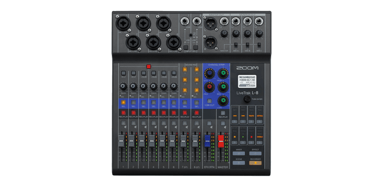 Zoom livetrak l-8 mezclador digital