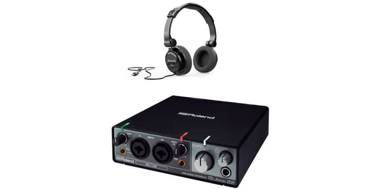 Roland rubix 22 interface audio usb + audibax rh5 auriculares estudio