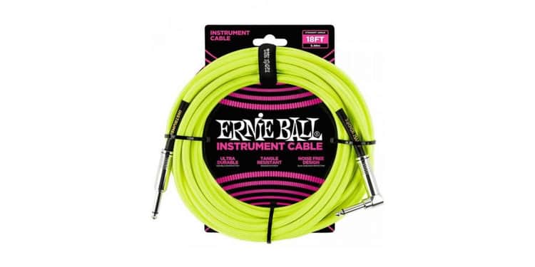 Ernie ball 6085 jack a jack cable instrumento 4,57 mt verde fluor