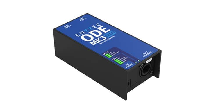 Enttec ode mk3 interfaz power over ethernet dmx