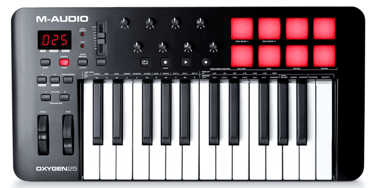 M audio oxygen 25 mk5 teclado controlador usb/midi