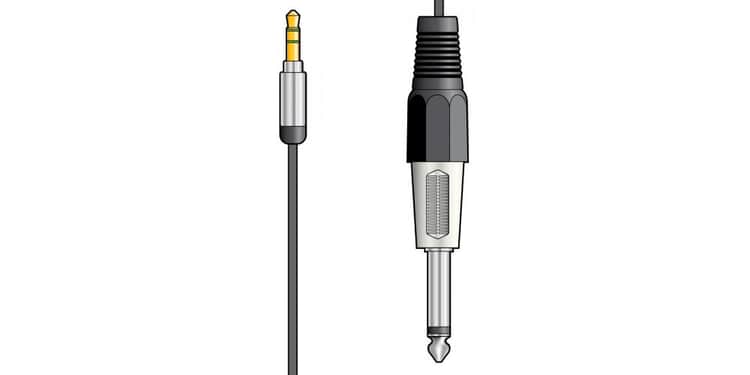 Chord cable jack 3.5mm stereo - jack 6.3mm mono 1.5 metros