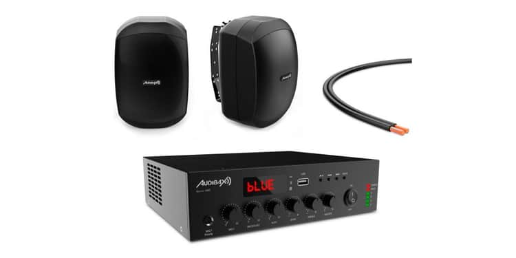 Audibax solución basic 40 black - kit instalación de audio para locales de 40m²