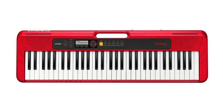 Casio ct-s200rd casiotone teclado portátil de 61 teclas. color rojo. alimentador incluido